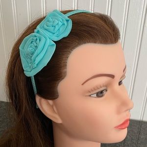Girls J Crew  Blue Rose Flower Headband new